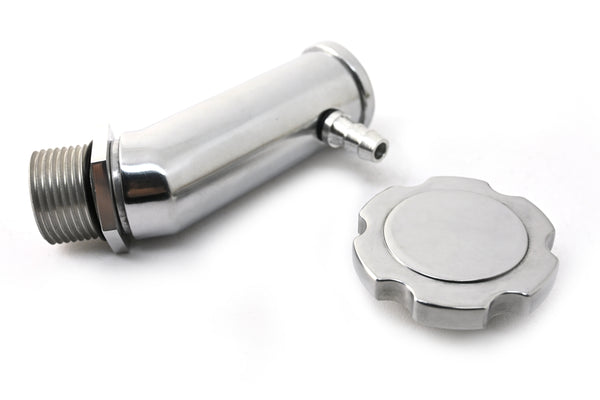 Aluminum Oil Filler Tube with Baffle – Polished