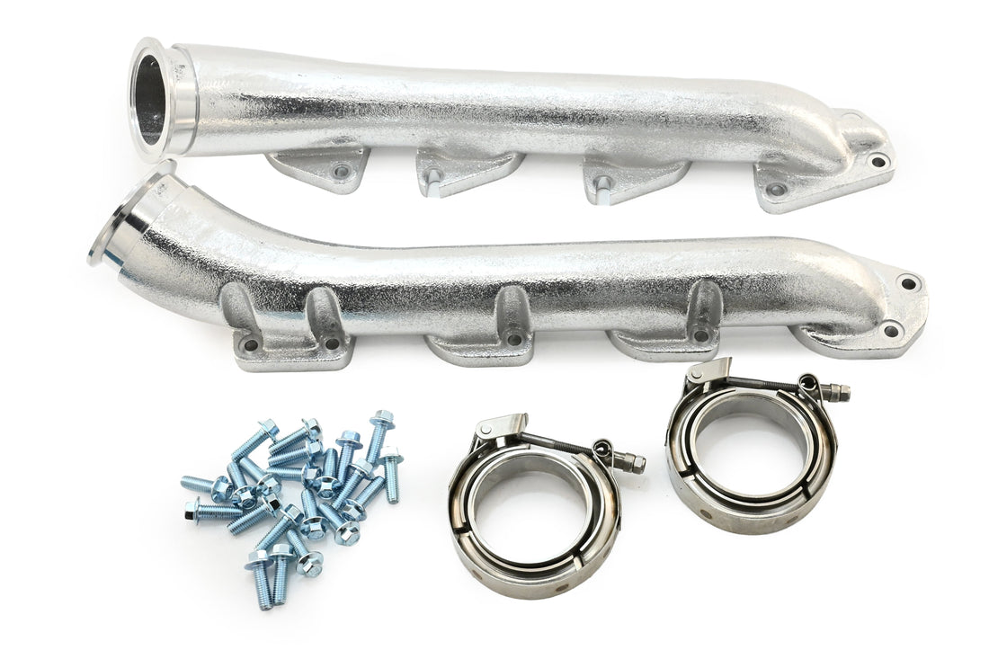 Gen 3 HEMI Low-Profile V-Band Exhaust Manifolds — Ceramic Silver