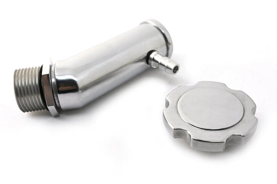 Aluminum Oil Filler Tube with Baffle – Polished