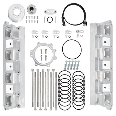 ICT Billet Hellcat Supercharger to LS Rectangle Port Head Adapter Kits - INALS3HC01